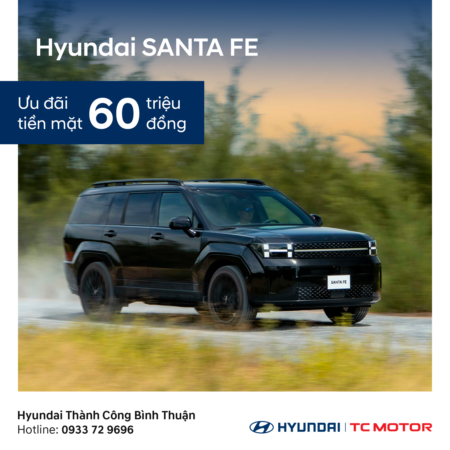 Hyundai Santa Fe ưu đãi tiền mặt 60 triệu đồng