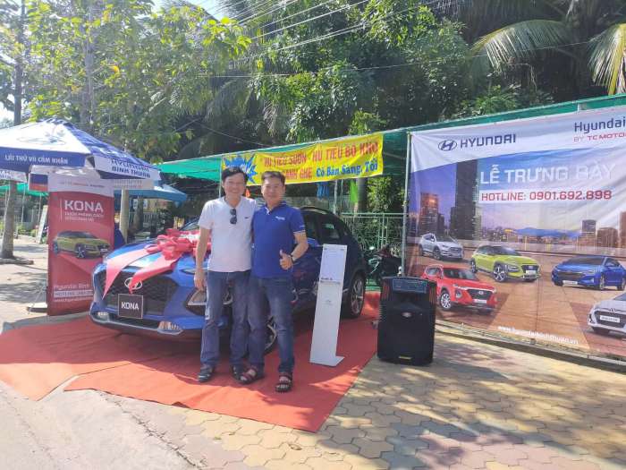 Trưng bày và giới thiệu Hyundai Kona tại thị xã Lagi 